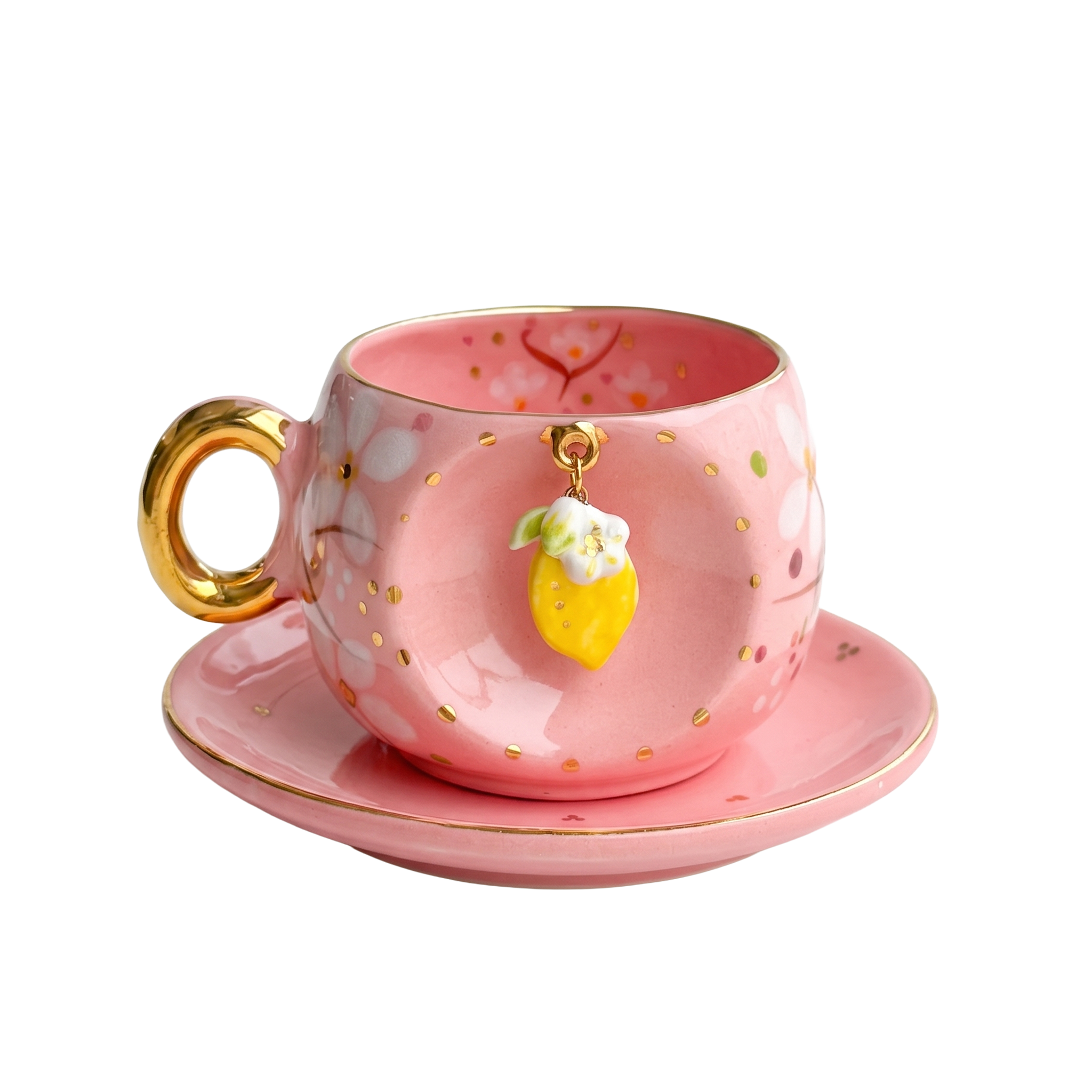 Lemon Blossom Turkish Coffee Cup, product view