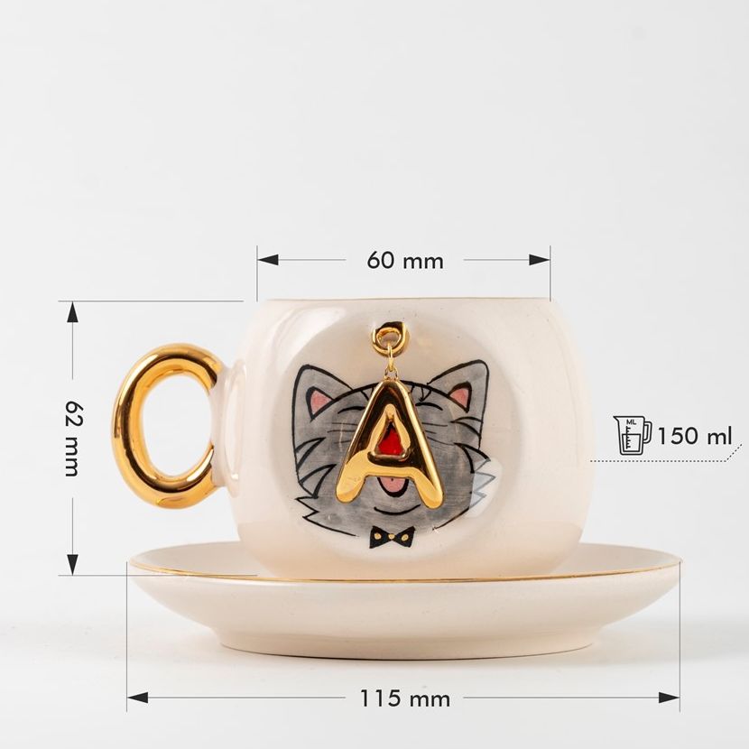 Cat Personalized Turkish Coffee Cup, detail view 4