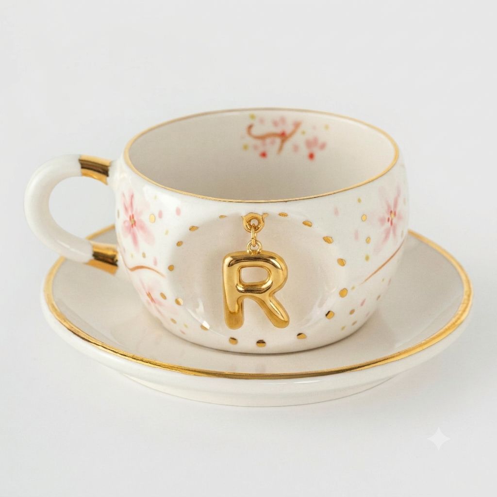 Sakura Personalized Porcelain Tea Mug 170 ml / 5.7 oz