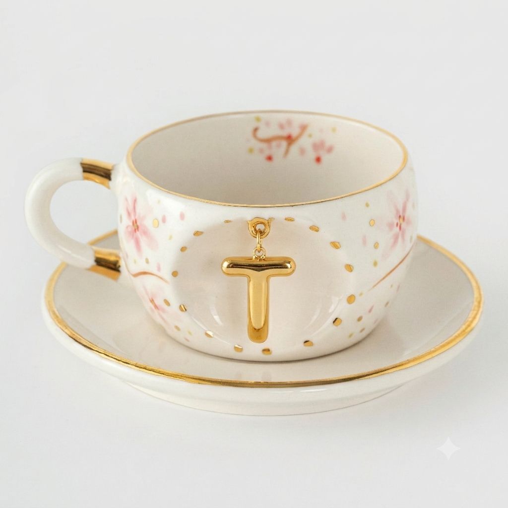 Sakura Personalized Porcelain Tea Mug 170 ml / 5.7 oz