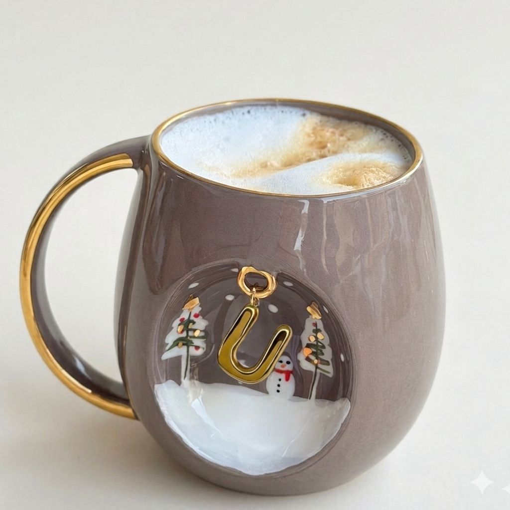 Winter Personalized Mug Taupe, detail view 28
