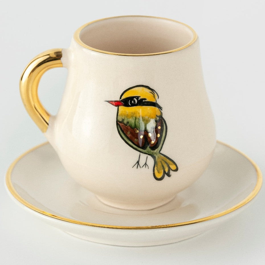 Golden Bird Turkish Coffee Cup Yellow, product view