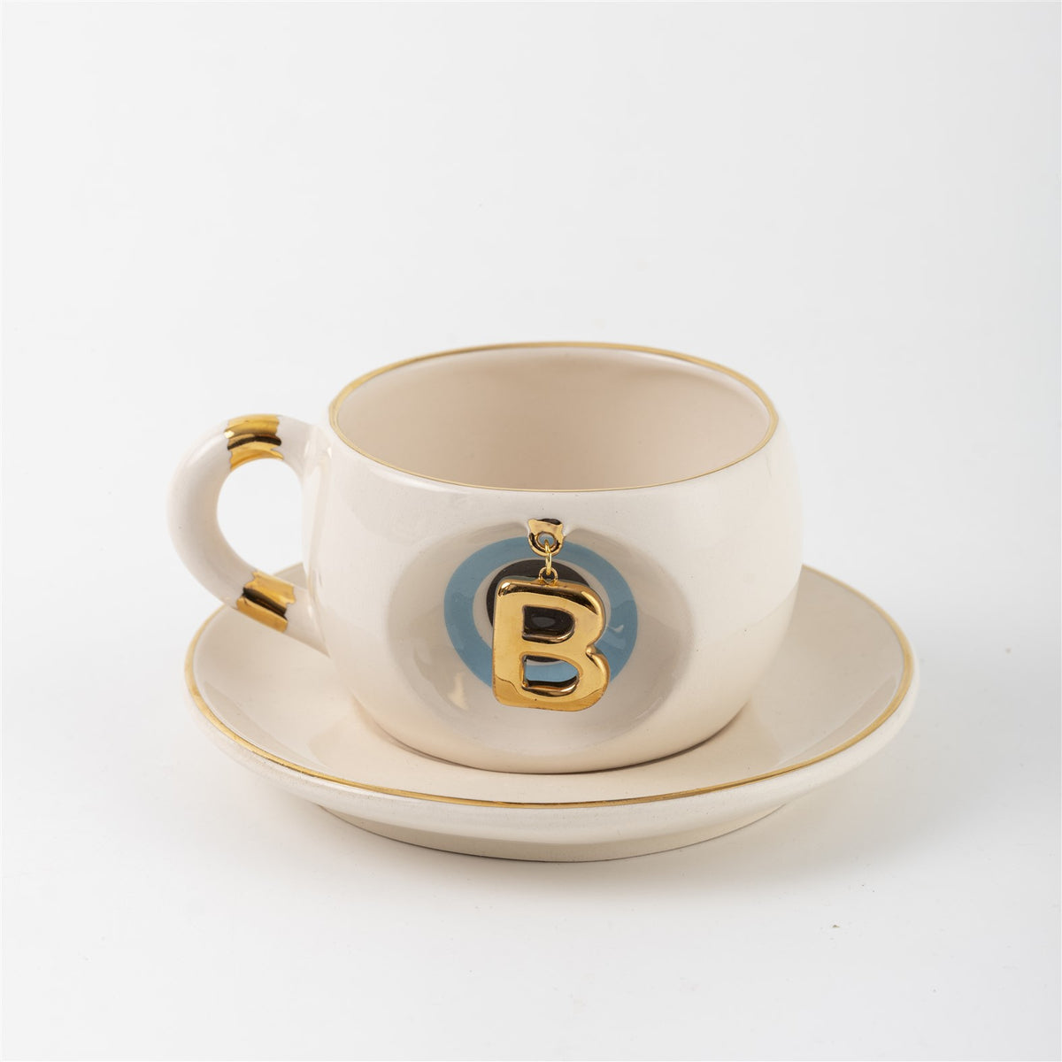 Nazar Personalized Ceramic Tea Mug Blue