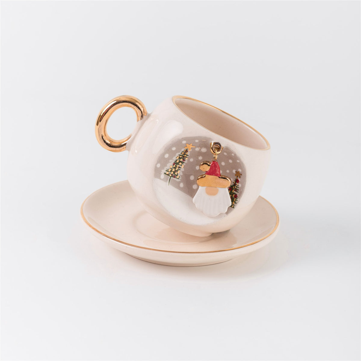 Father Christmas Porcelain Turkish Coffee Cup 130 ml / 4.4 oz