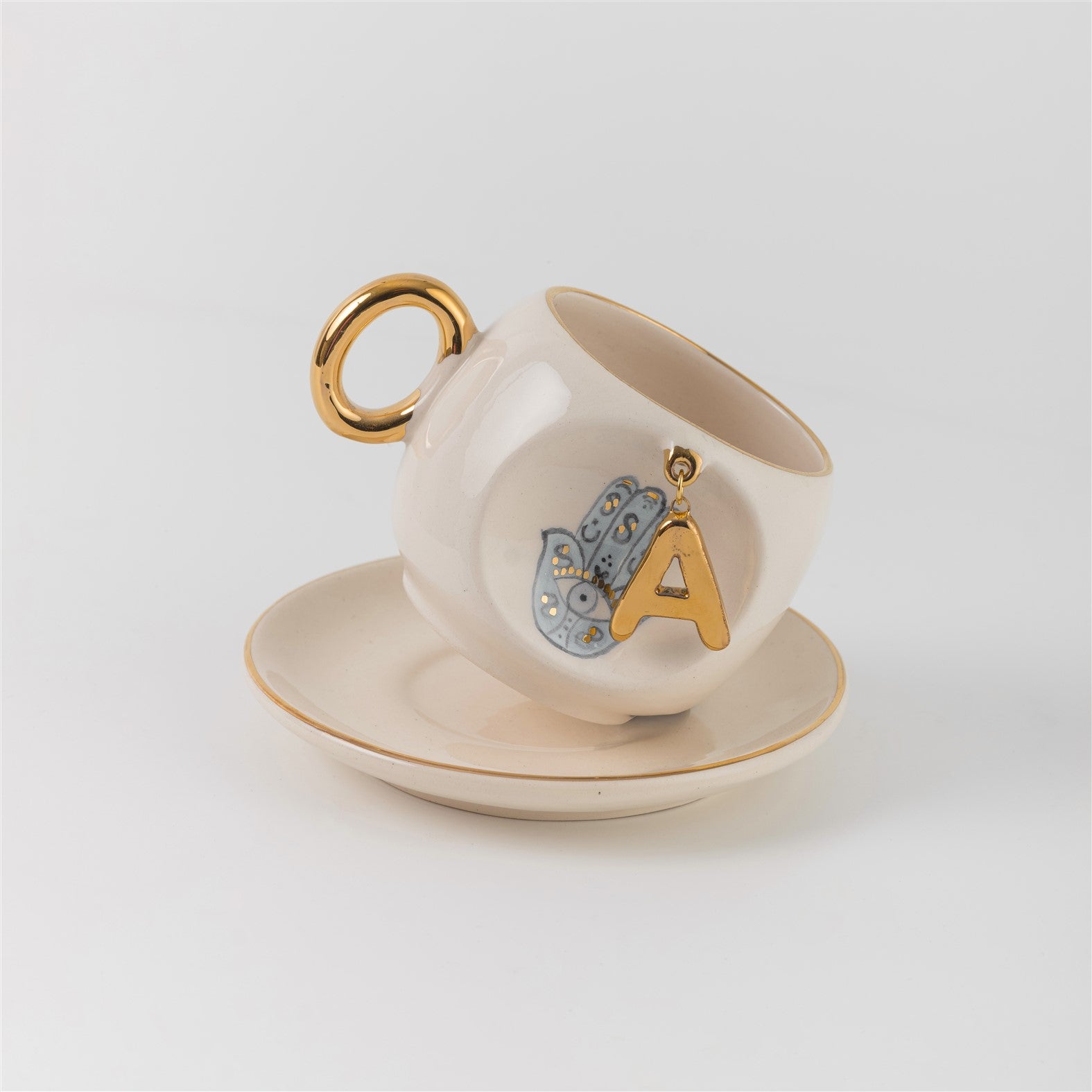 Hamsa Personalized Turkish Coffee Cup, product view
