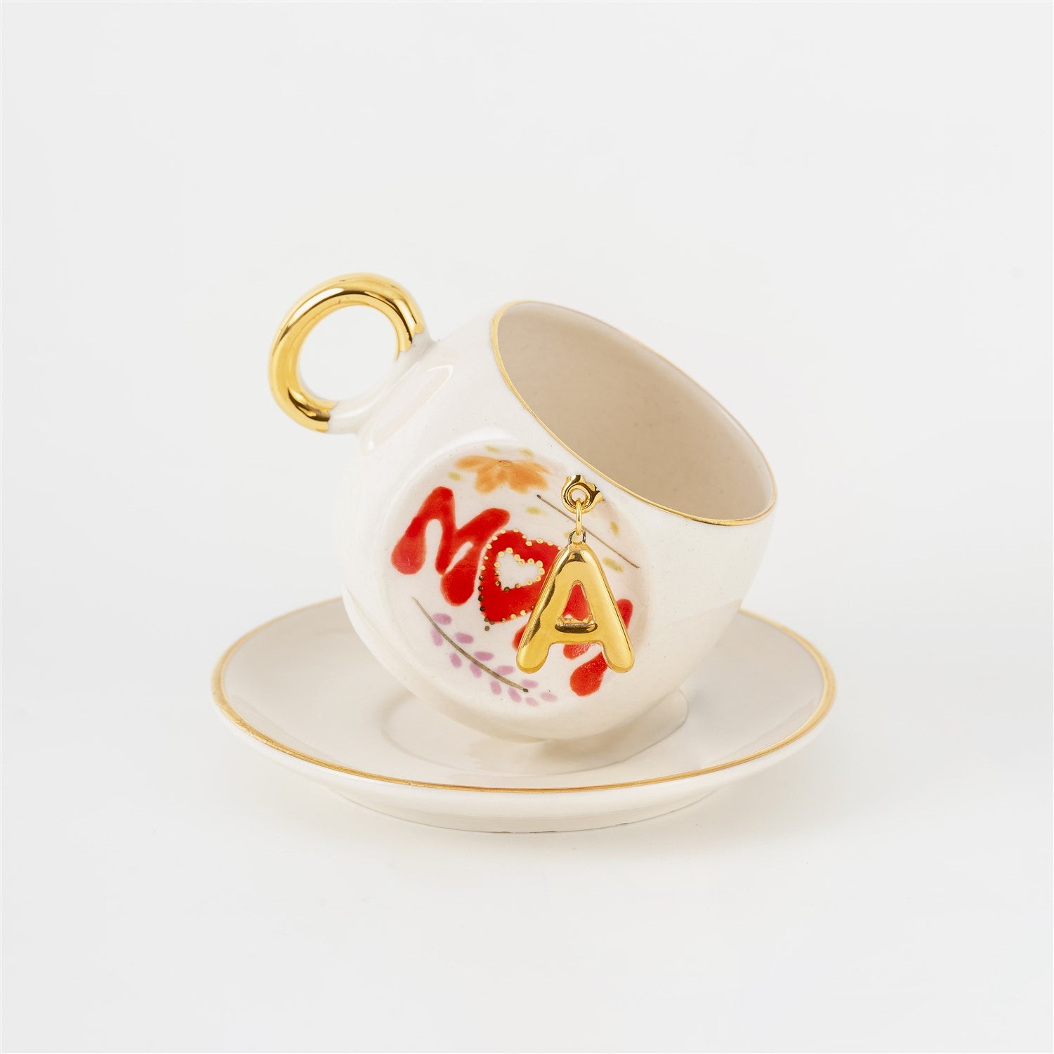 Mother's Day Mom Personalized Porcelain Turkish Coffee Cup 130 ml / 4.4 oz