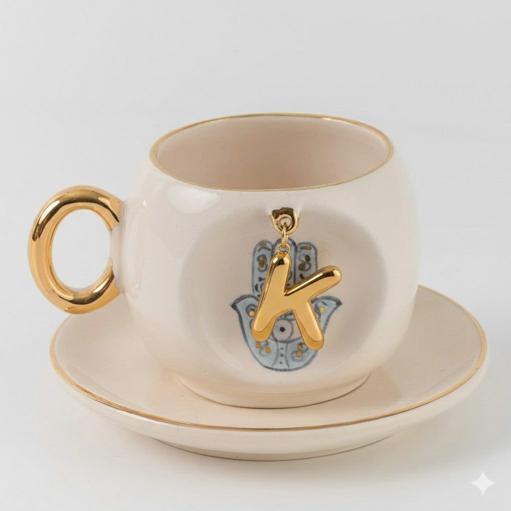 Hamsa Personalized Turkish Coffee Cup, detail view 12