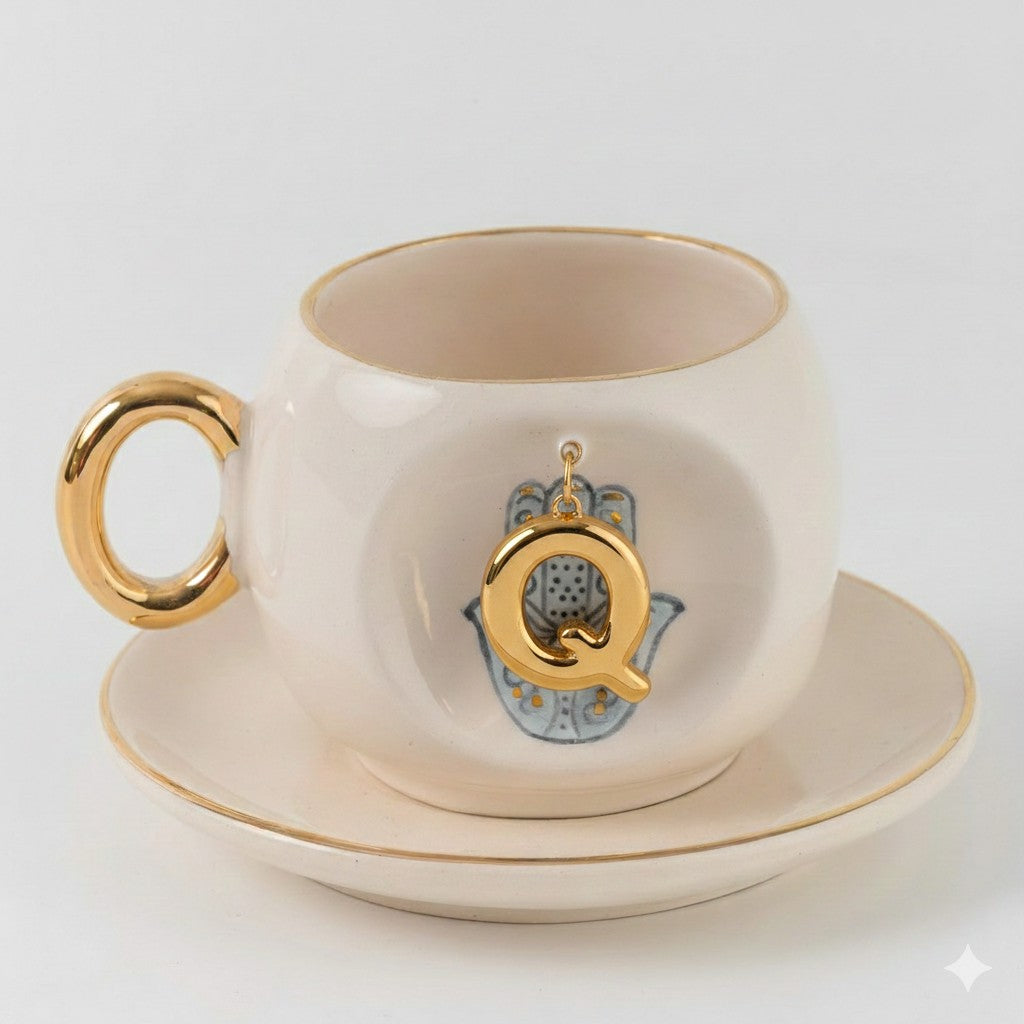Hamsa Personalized Turkish Coffee Cup, detail view 17