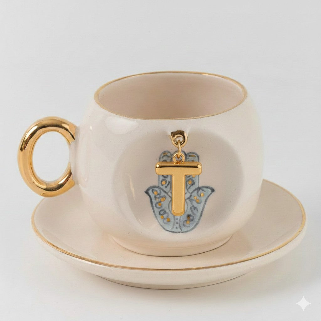 Hamsa Personalized Turkish Coffee Cup, detail view 20