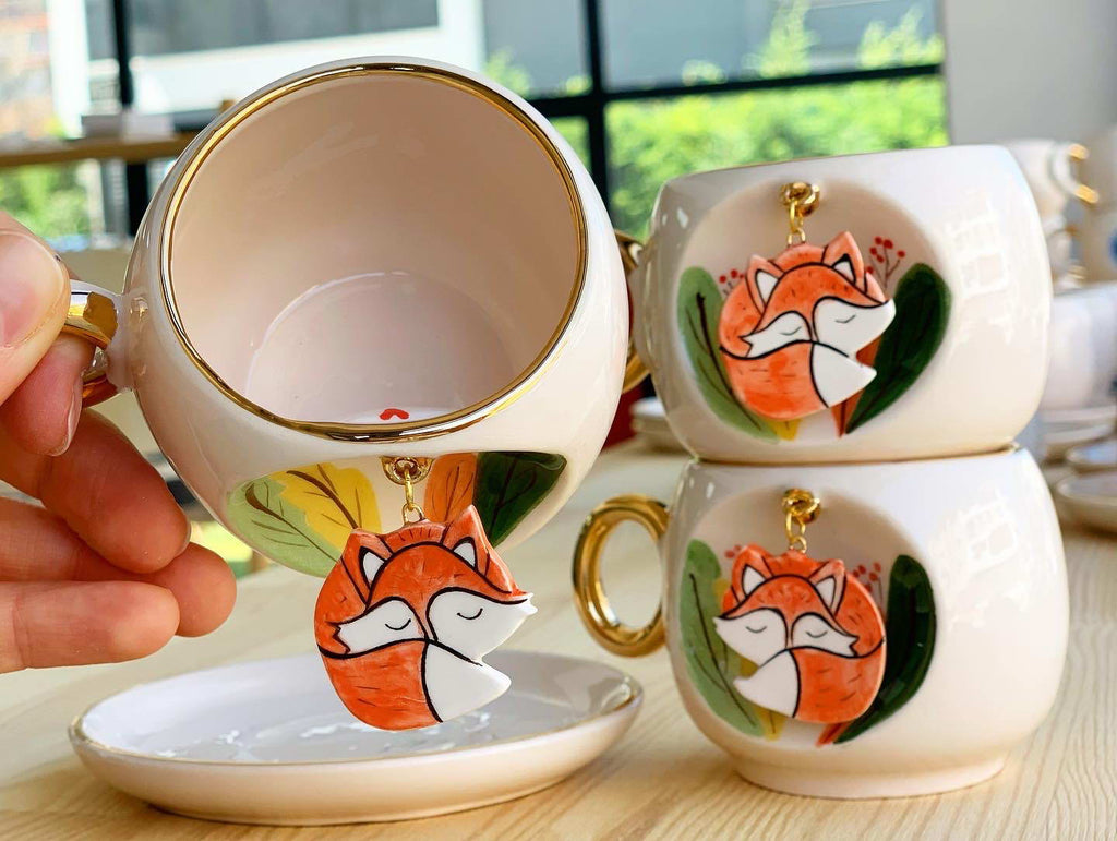 Nature Series Red Fox Coffee Cup BSK Ceramics Handmade