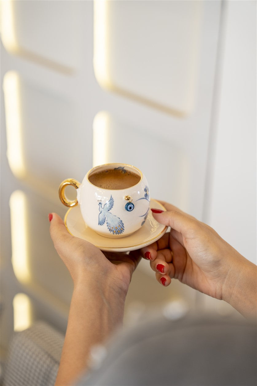 Hand-painted Turkish coffee cup
