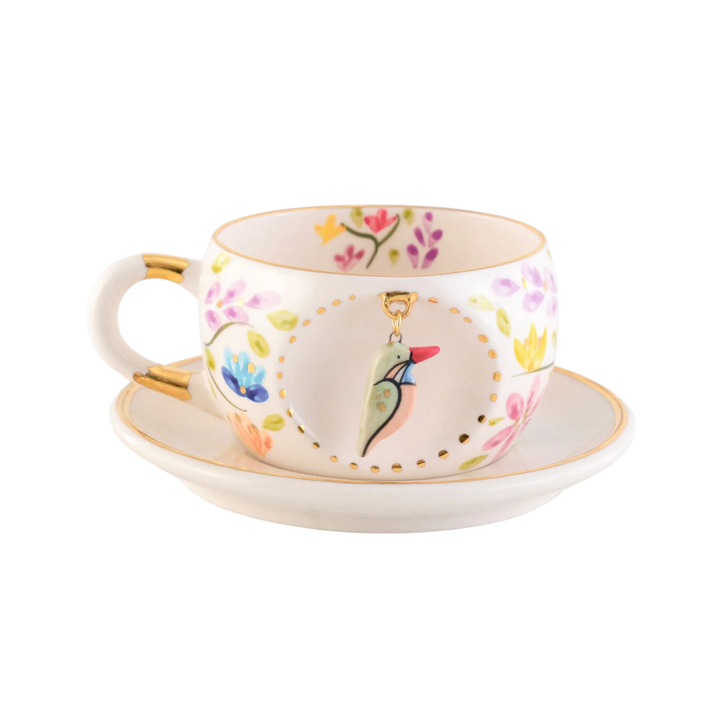 Spring Blossom Bird Porcelain Tea Mug 170 ml / 5.7 oz