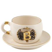 Black Angel Wing Personalized Porcelain Tea Mug - 170 ml / 5.7 oz