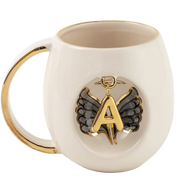 Black Angel Wing Personalized Porcelain Mug - 280 ml / 9.5 oz