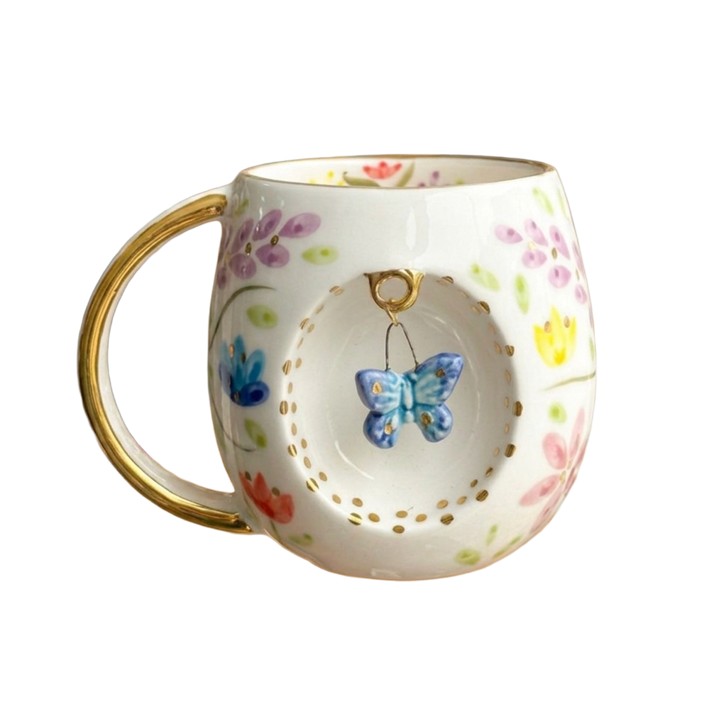 Spring Blossom Butterfly Mug, product view