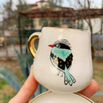 Golden Bird Coffee Cup Blue