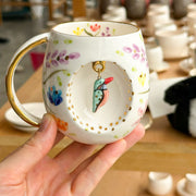 Spring Blossom Bird Mug, detail view 2