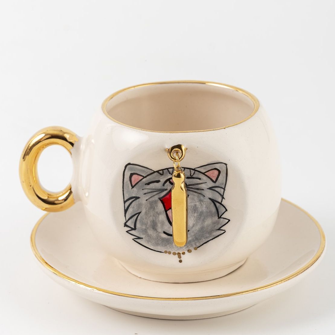 Cat Personalized Turkish Coffee Cup, detail view 37