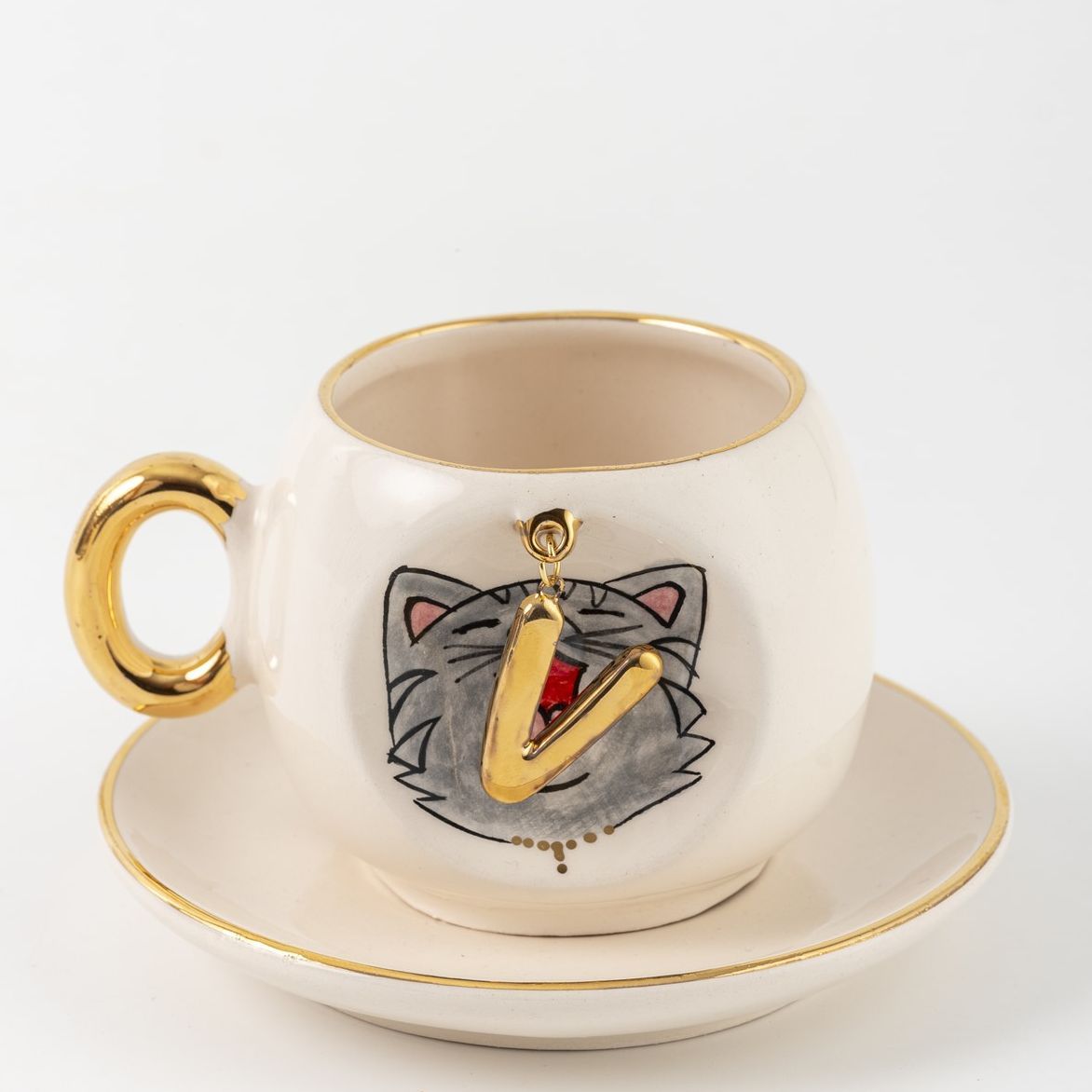 Cat Personalized Turkish Coffee Cup, detail view 31