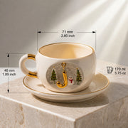 Winter Personalized Porcelain Tea Mug  170 ml / 5.7 oz