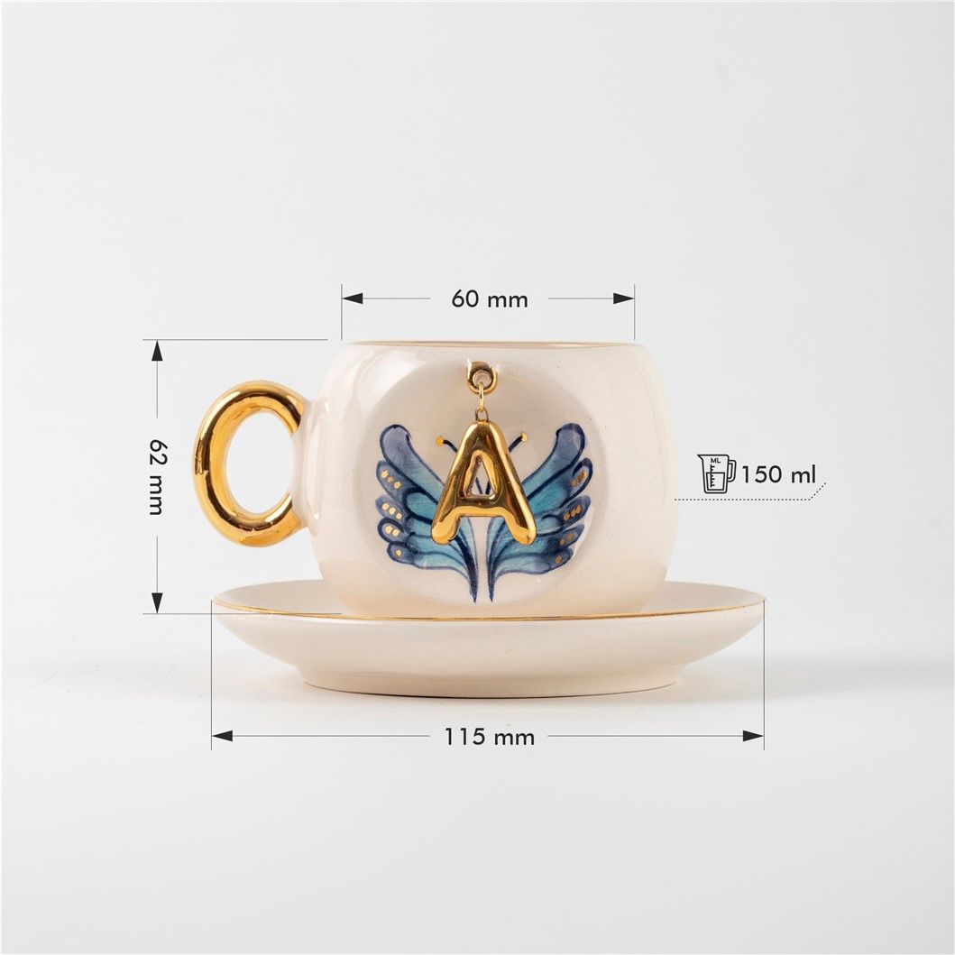 Butterfly Personalized Turkish Coffee Cup, detail view 6