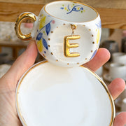 Lemon Personalized Porcelain Turkish Coffee Cup 130 ml / 4.4 oz