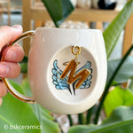 Angel Wings With Halo Mug Blue - BSK Ceramics Handmade