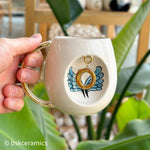 Angel Wings With Halo Mug Blue - BSK Ceramics Handmade