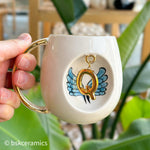 Angel Wings With Halo Mug Blue - BSK Ceramics Handmade