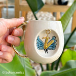 Angel Wings With Halo Mug Blue - BSK Ceramics Handmade