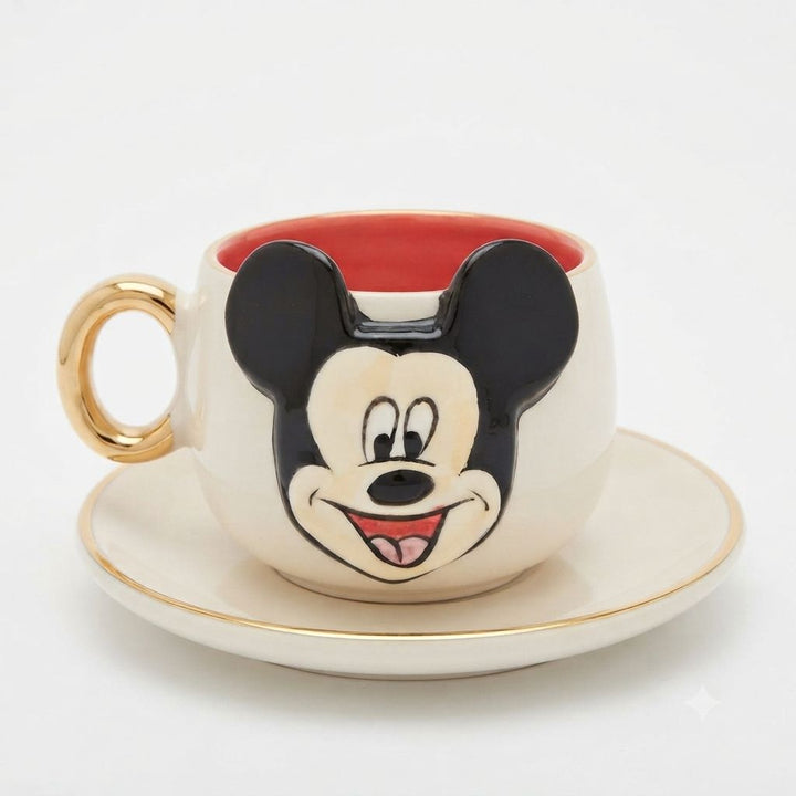 Mickey Mouse Ceramic Turkish Coffee Cup 150 ml Red
