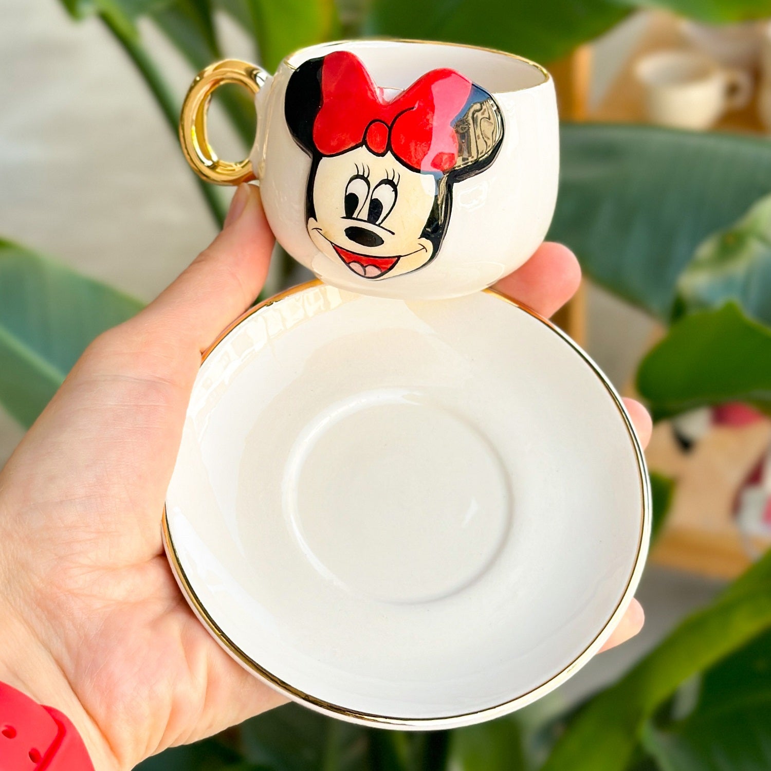 Minnie Mouse Coffee Cup White - BSK Ceramics Handmade