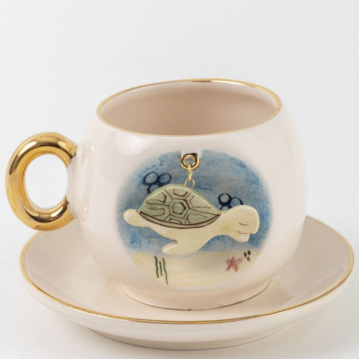 Nature Series Caretta Caretta Porcelain Turkish Coffee Cup 130 ml / 4.4 oz