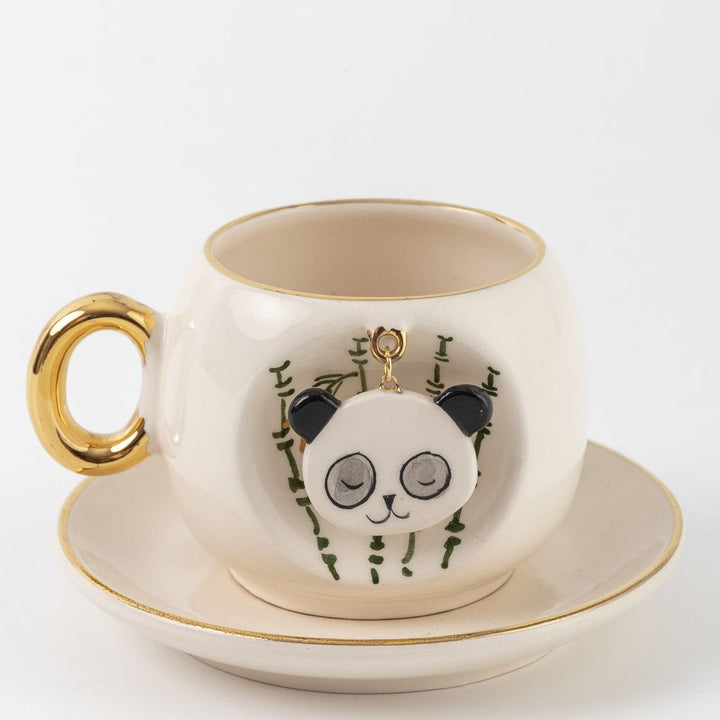 Nature Series Panda Porcelain Turkish Coffee Cup 130 ml / 4.4 oz