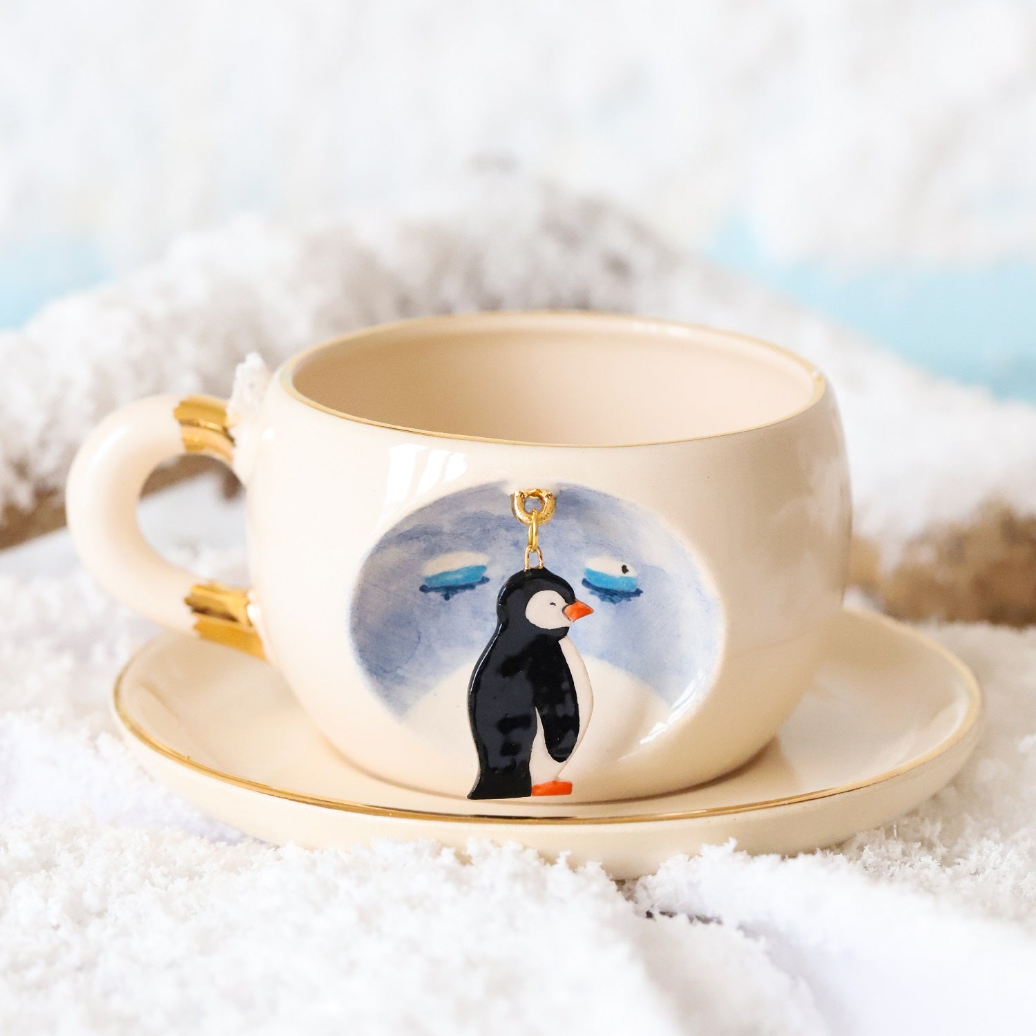 Nature Series Emperor Penguin Tea Mug - BSK Ceramics Handmade