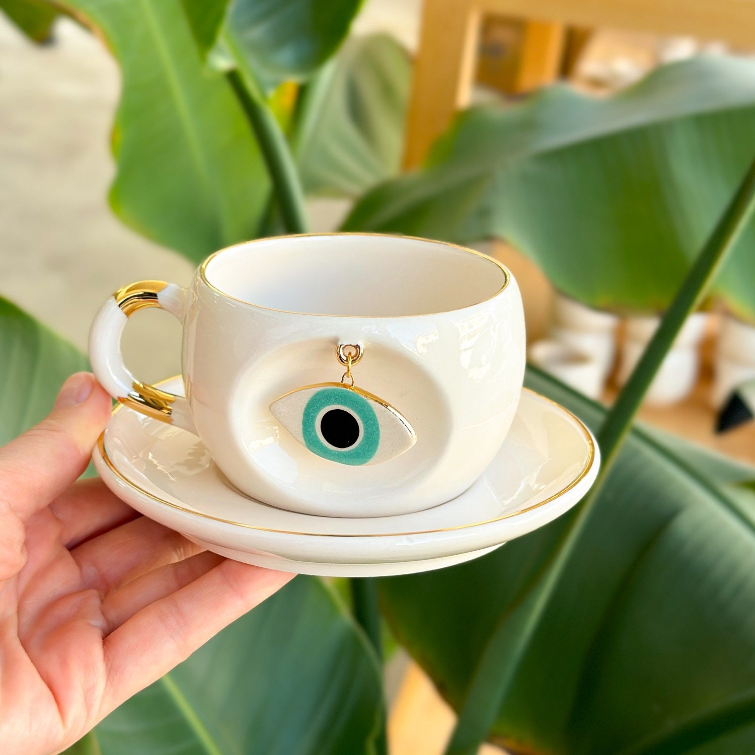 Nazar Eye Tea Mug Nile Green