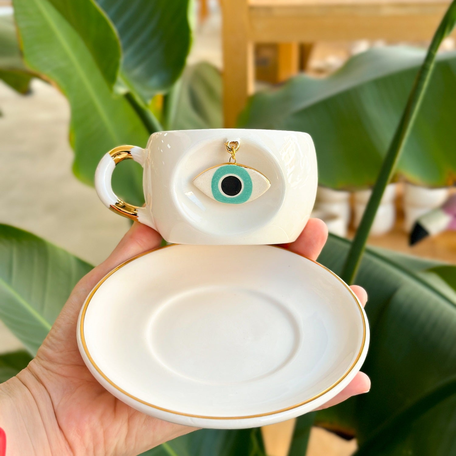 Nazar Eye Tea Mug Nile Green