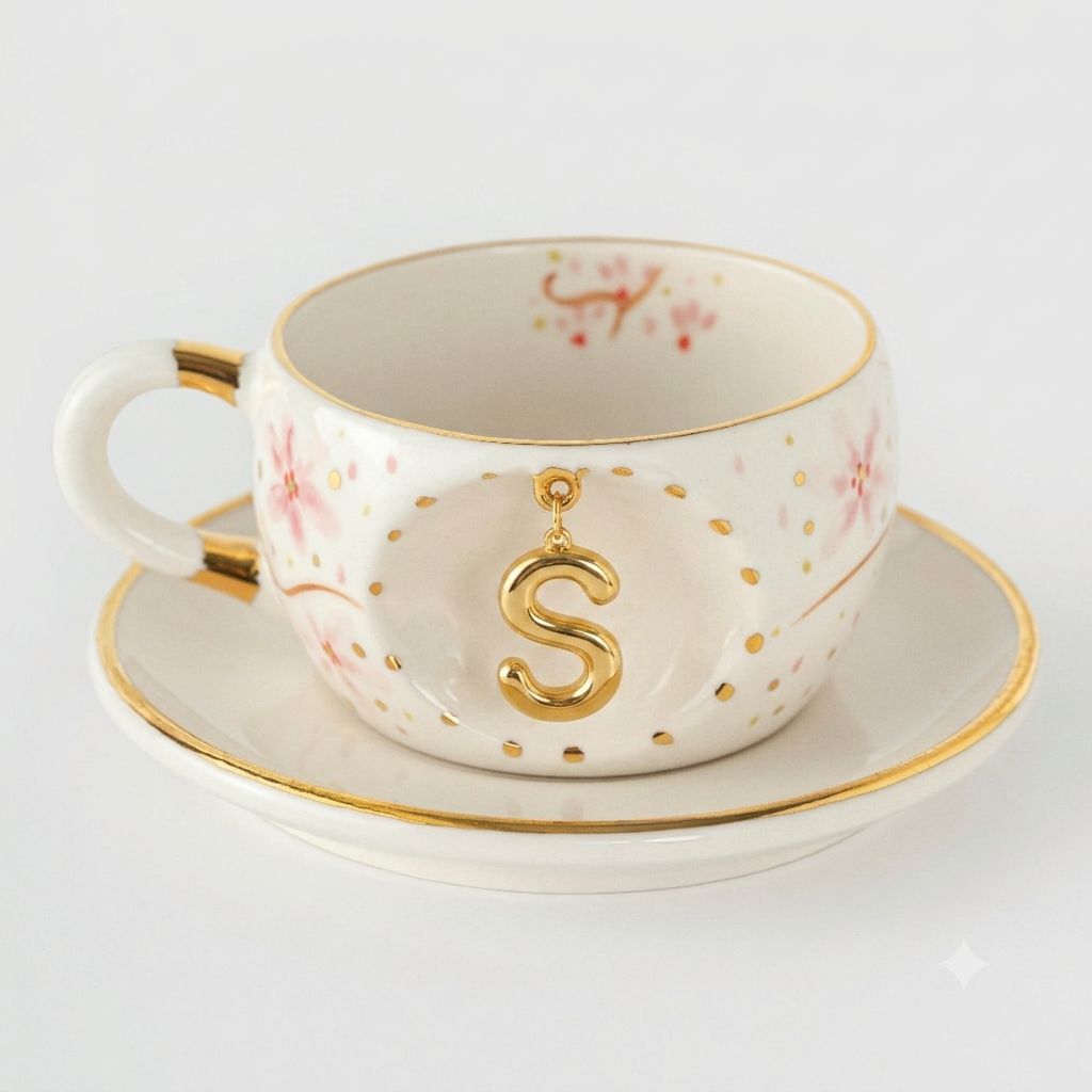 Sakura Personalized Porcelain Tea Mug 170 ml / 5.7 oz