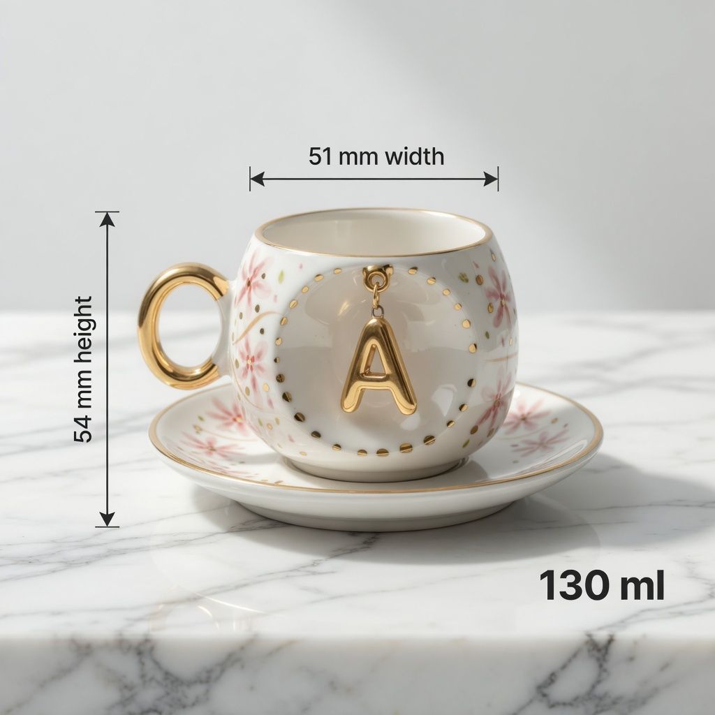 Sakura Personalized Turkish Coffee Cup, detail view 2