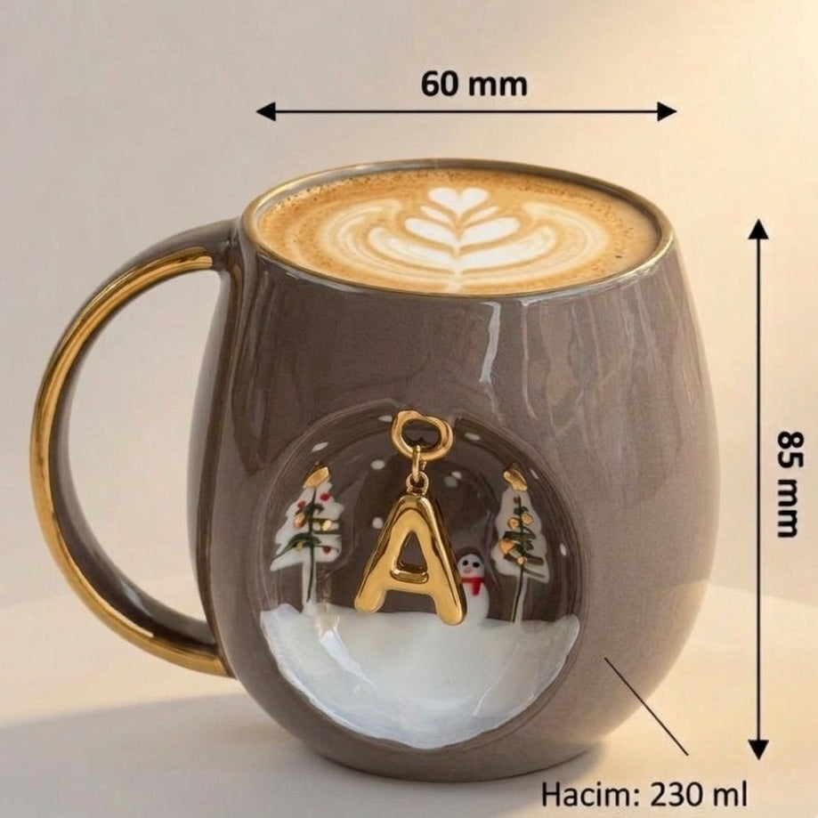 Winter Personalized Mug Taupe, detail view 2