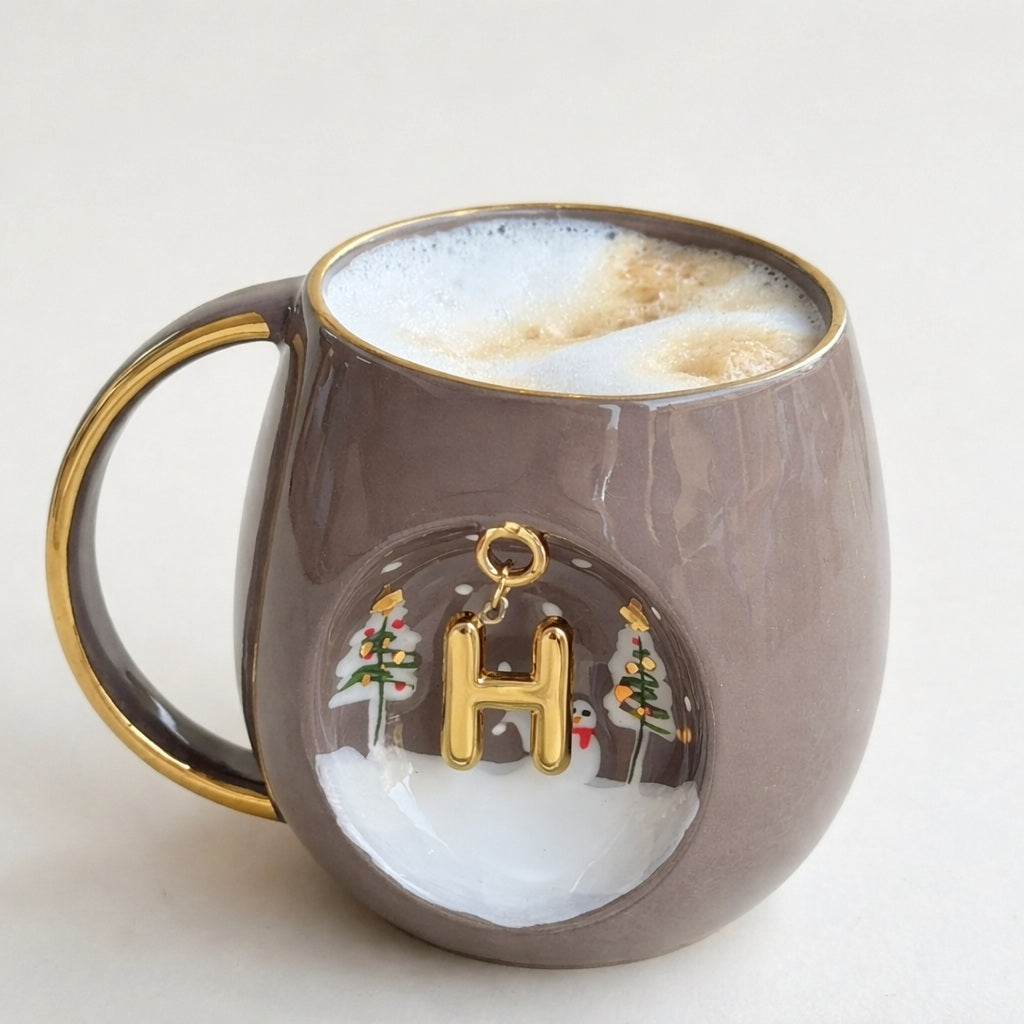 Winter Personalized Mug Taupe, detail view 13