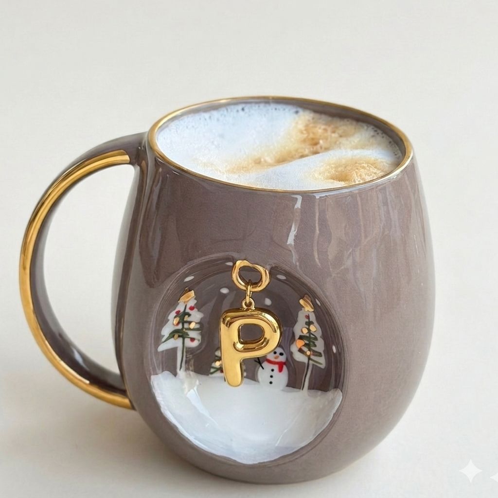 Winter Personalized Mug Taupe, detail view 23