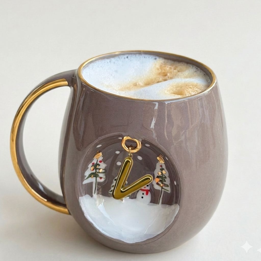 Winter Personalized Mug Taupe, detail view 30
