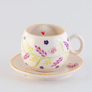 Lavender Personalized Porcelain Turkish Coffee Cup 130 ml / 4.4 oz