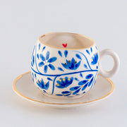 Fagfuri Bird  Porcelain Turkish Coffee Cup 130 ml / 4.4 oz