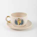 Angel Wings Letter Mug Blue