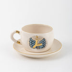 Angel Wings Letter Mug Blue