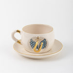 Angel Wings Letter Mug Blue