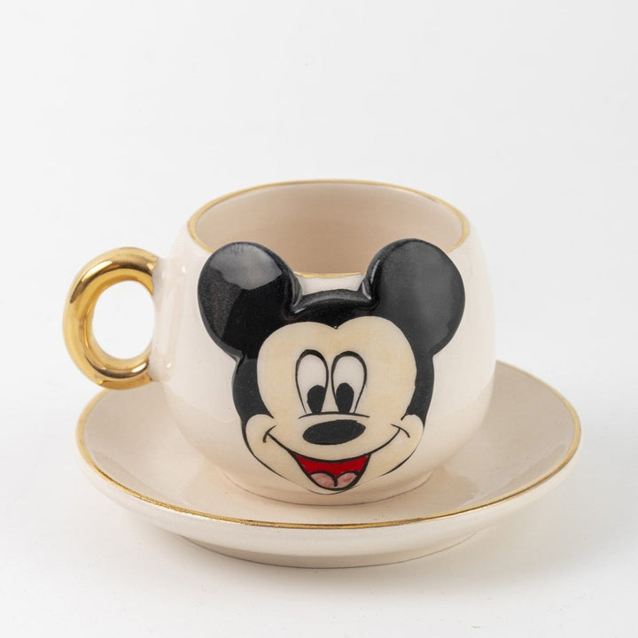 Mickey Mouse Ceramic Turkish Coffee Cup 150 ml White