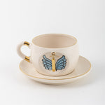 Angel Wings Letter Mug Blue